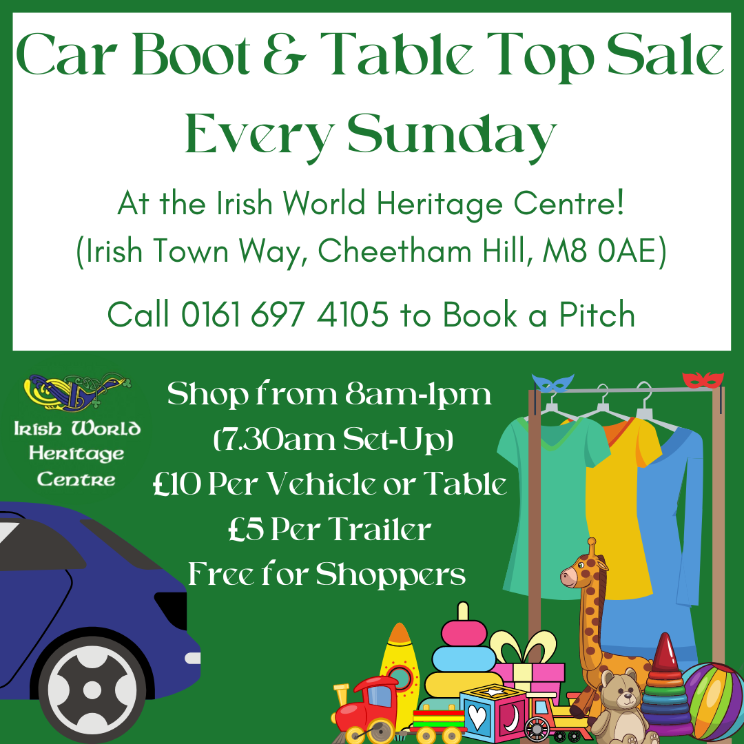 Car Boot and Table-Top Sale in Manchester M8-0AE - IWHC