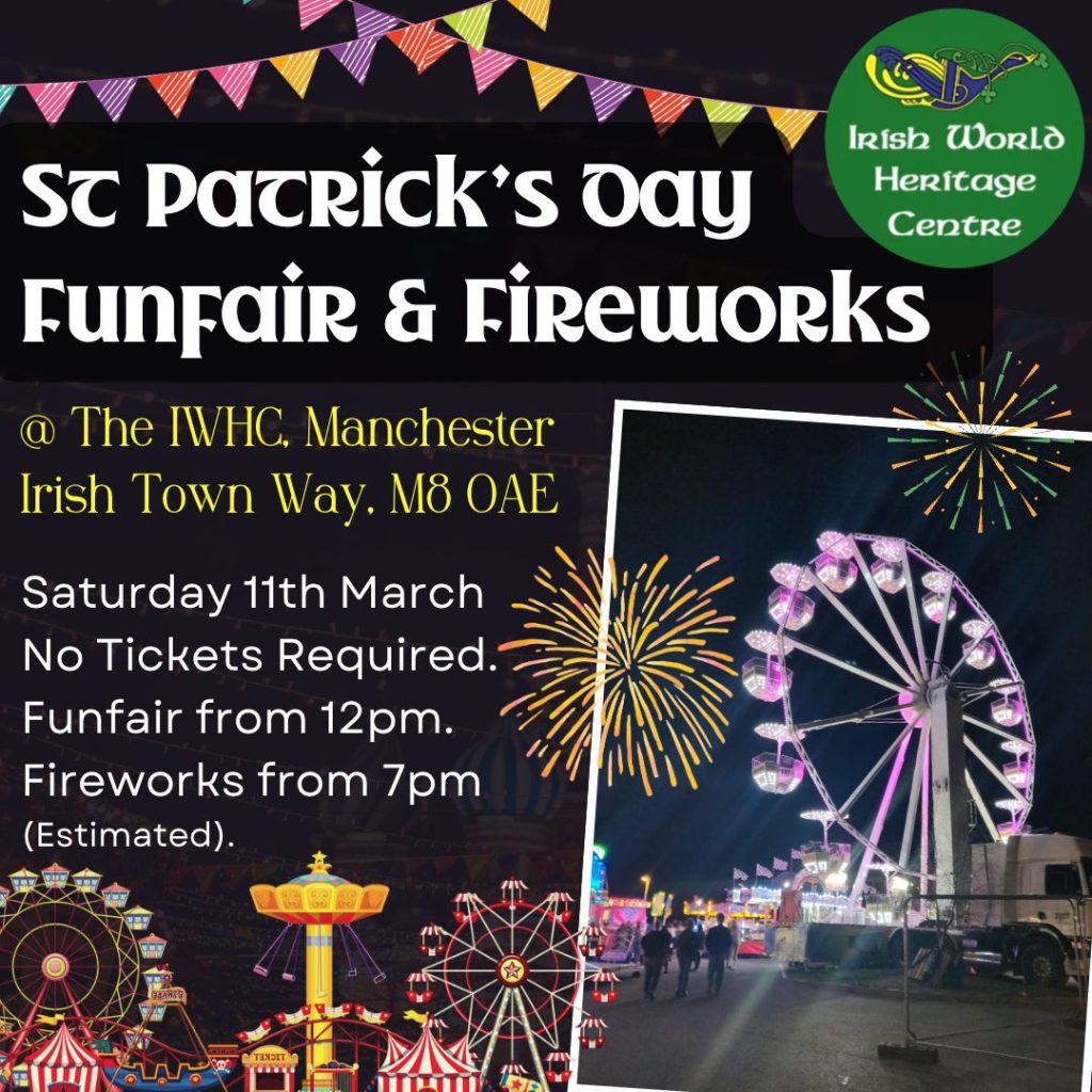 St Patrick's Funfair and Fireworks event IWHC Manchester